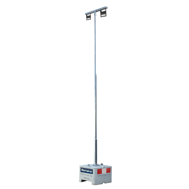 Lygtep�l SET | af st�l | 6,00 m stangh�jde, galvaniseret | 1000 kg betonops�tningsanordning | Lysfarve: 3000 K, insektvenlig